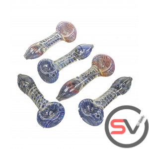 SPIRAL STRIPED GLASS HAND PIPE 4inch 5CT/PK